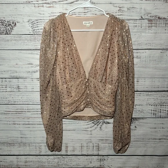 For Love and Lemons La Villette Blouse in Champagne Size XS - Picture 8 of 16